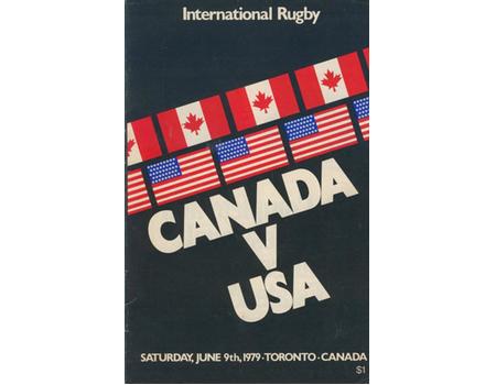 CANADA V USA 1979 RUGBY PROGRAMME