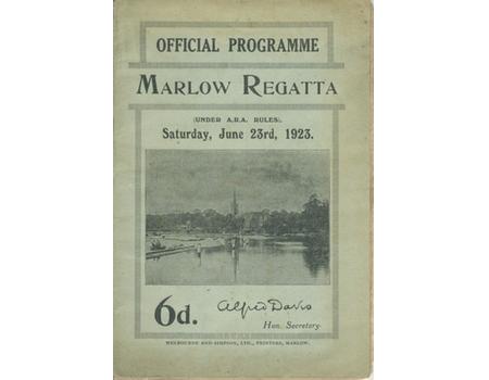 MARLOW REGATTA 1925 OFFICIAL PROGRAMME
