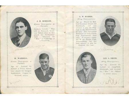 BRITISH LIONS RUGBY TOUR TO SOUTH AFRICA 1924 SOUVENIR BROCHURE - SIGNED