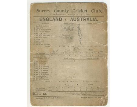 ENGLAND V AUSTRALIA 1899 (5TH TEST) CRICKET SCORECARD