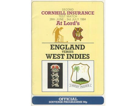 ENGLAND V WEST INDIES 1984 2ND TEST (LORD