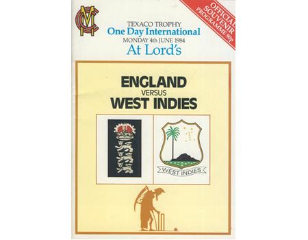 ENGLAND V WEST INDIES 1984 (LORD