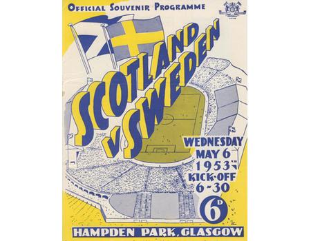 SCOTLAND V SWEDEN 1953 FOOTBALL PROGRAMME