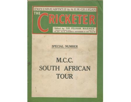 ENGLAND CRICKET TOUR OF SOUTH AFRICA 1938-39 - SOUVENIR ISSUE OF THE CRICKETER
