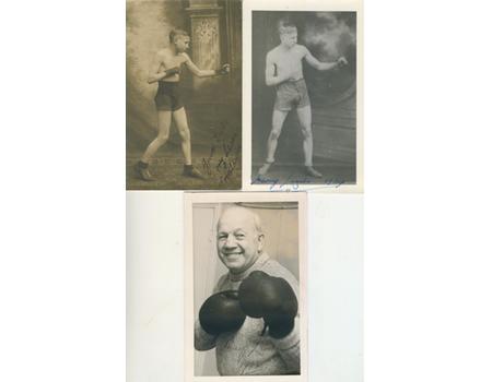 HARRY LEACH (DONCASTER) SIGNED POSTCARD AND PHOTOGRAPHS