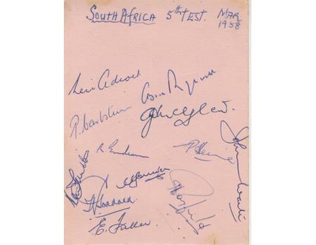 AUSTRALIA & SOUTH AFRICA 1957-58 CRICKET AUTOGRAPHS