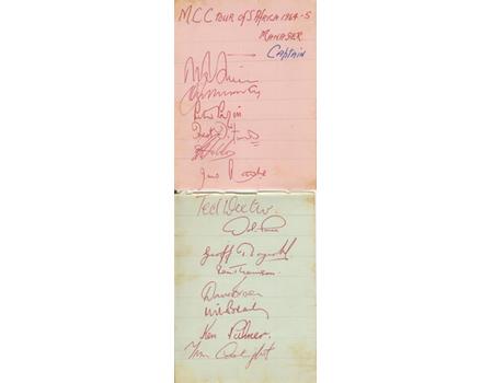 ENGLAND & SOUTH AFRICA 1964-65 (TOUR OF SOUTH AFRICA) CRICKET AUTOGRAPHS