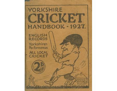 YORKSHIRE CRICKET HANDBOOK 1927