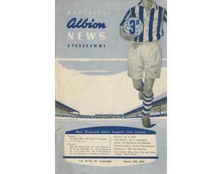 WEST BROMWICH ALBION V TOTTENHAM HOTSPUR 1953-54 (FA CUP) FOOTBALL PROGRAMME
