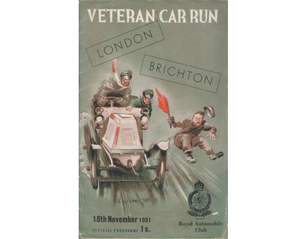 LONDON TO BRIGHTON VETERAN CAR RUN 1951 OFFICIAL PROGRAMME