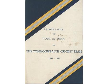 COMMONWEALTH CRICKET TEAM TOUR TO INDIA 1949-50 SOUVENIR BROCHURE