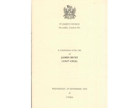 JAMES HUNT SERVICE OF REMEMBRANCE 1993