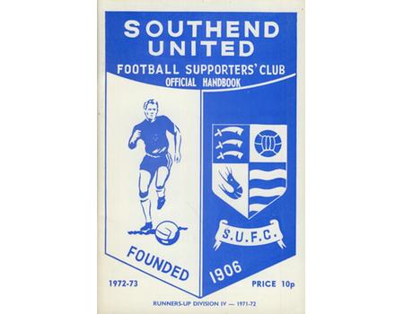 SOUTHEND UNITED FOOTBALL CLUB HANDBOOK 1972-73
