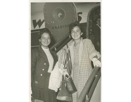 YOLA RAMIREZ AND ROSIE REYES (ARGENTINA) 1955 TENNIS PHOTOGRAPH