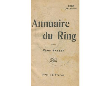 ANNUAIRE DU RING 1935 AND 1938