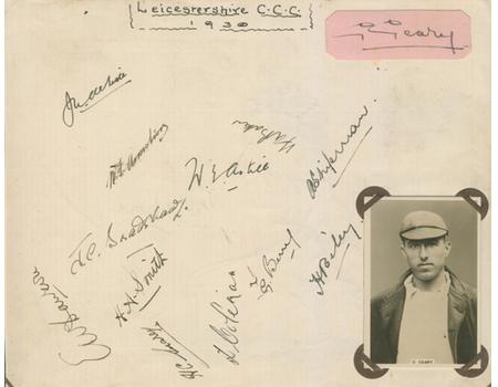 LEICESTERSHIRE COUNTY CRICKET CLUB 1930 AUTOGRAPHS