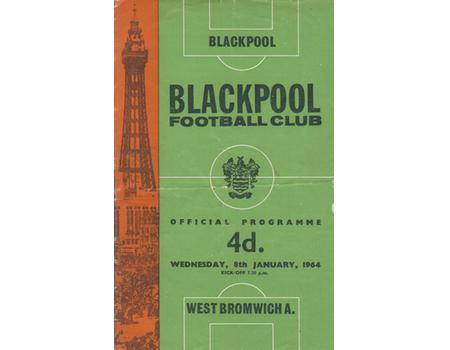 BLACKPOOL V WEST BROMWICH ALBION 1963-64 FOOTBALL PROGRAMME