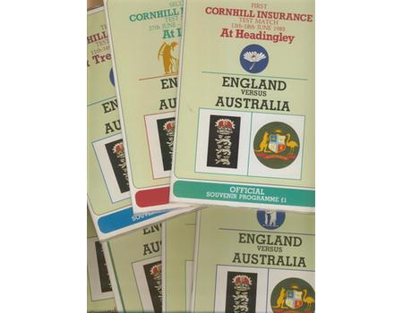 ENGLAND V AUSTRALIA 1985 CRICKET PROGRAMMES - ALL SIX TESTS