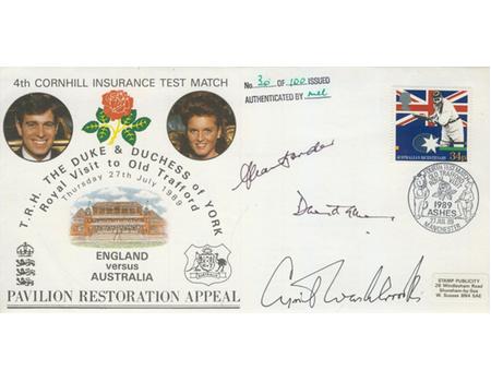 ENGLAND V AUSTRALIA 1989 (OLD TRAFFORD) SIGNED FIRST DAY COVER 