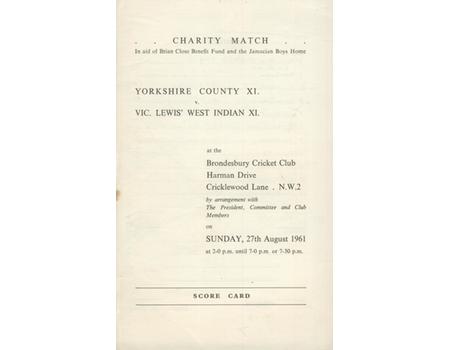 YORKSHIRE COUNTY XI V VIC LEWIS