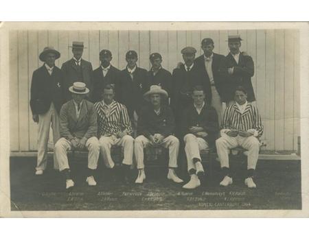 KENT XI (TUNBRIDGE WELLS) 1904 CRICKET POSTCARD