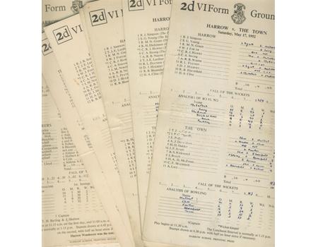 HARROW SCHOOL CRICKET SCORECARDS 1952 & 1953 (13 IN TOTAL)