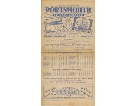 PORTSMOUTH V BLACKPOOL 1947-48 FOOTBALL PROGRAMME