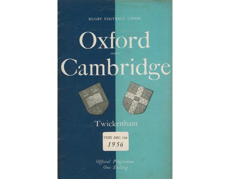 OXFORD V CAMBRIDGE 1956 RUGBY PROGRAMME