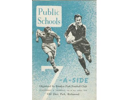 PUBLIC SCHOOLS 7-A-SIDE 1950 RUGBY UNION PROGRAMME