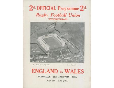 ENGLAND V WALES 1933 (WALES