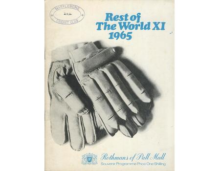 REST OF THE WORLD XI 1965 CRICKET PROGRAMME