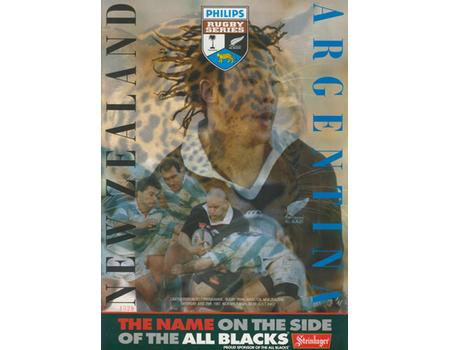 NEW ZEALAND V ARGENTINA 1997 RUGBY PROGRAMME