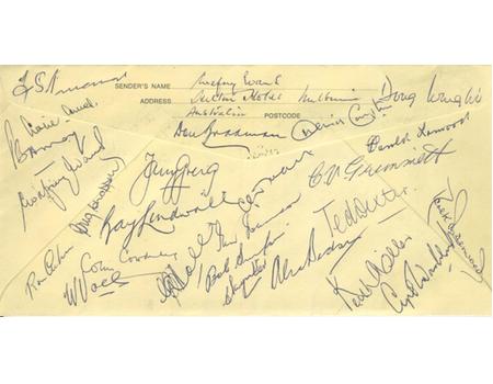TEST CRICKET CENTENARY 1977 FIRST DAY COVER - SIGNED BY MANY GREAT ASHES PLAYERS