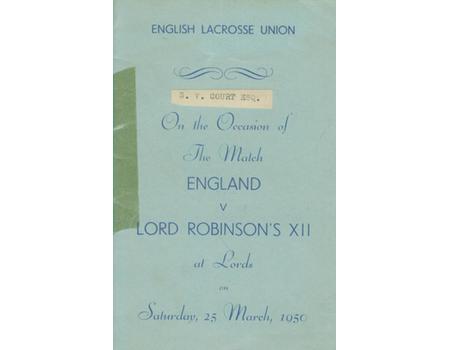 ENGLAND V LORD ROBINSON