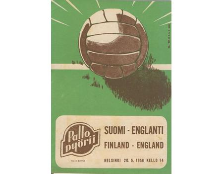 FINLAND V ENGLAND 1956 FOOTBALL PROGRAMME