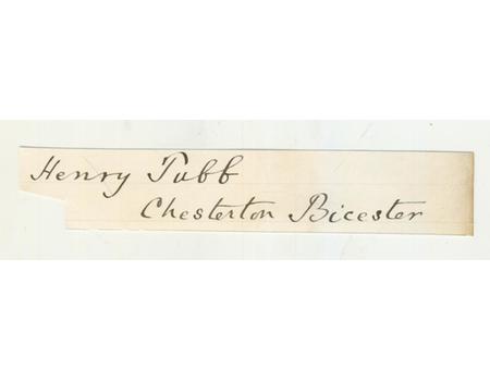 HENRY TUBB (MCC & OXFORDSHIRE) CRICKET AUTOGRAPH