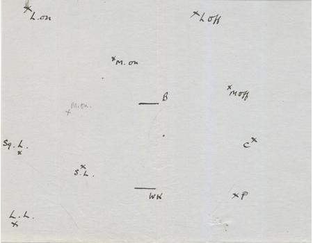 BERNARD BOSANQUET (MIDDLESEX & ENGLAND) 1930 CRICKET LETTER - SHOWING FIELDING POSITIONS FOR HIS BOWLING