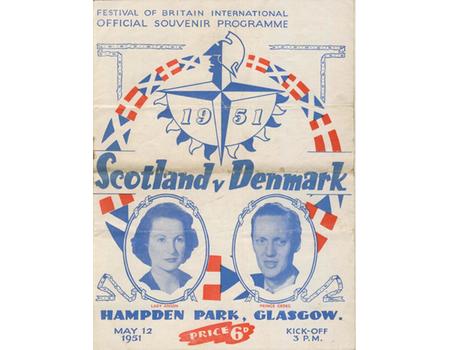 SCOTLAND V DENMARK 1951 FOOTBALL PROGRAMME