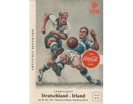 WEST GERMANY V REPUBLIC OF IRELAND 1954-55 FOOTBALL PROGRAMME