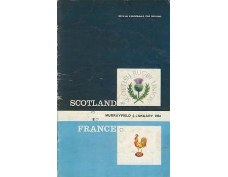 SCOTLAND V FRANCE 1964 RUGBY PROGRAMME