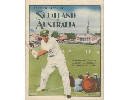 SCOTLAND V AUSTRALIA 1948 CRICKET PROGRAMME - BRADMAN