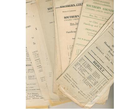 SOUTHERN COUNTIES CYCLING UNION OFFICIAL RESULTS 1948 AND 1958