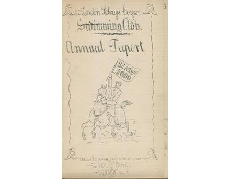 LONDON SALVAGE CORPS SWIMMING CLUB ANNUAL REPORTS 1899-1903
