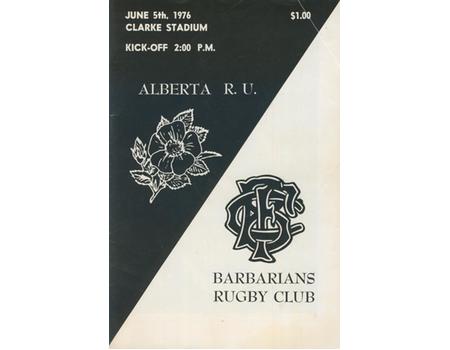 ALBERTA V BARBARIANS 1976 SIGNED RUGBY PROGRAMME