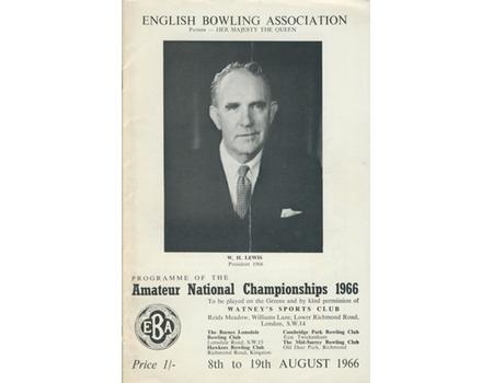 ENGLISH BOWLING ASSOCIATION - AMATEUR NATIONAL CHAMPIONSHIPS 1966