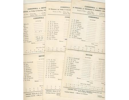 CORNWALL V DEVON CRICKET SCORECARDS - 1961, 1962 & 1964