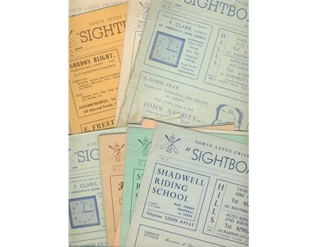 NORTH LEEDS CRICKET CLUB "SIGHTBOARD" 1949 ONWARDS - 28 EDITIONS