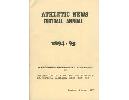 ATHLETIC NEWS FOOTBALL ANNUAL 1894-95 (FACSIMILE EDITION)