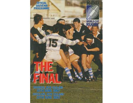 RUGBY WORLD CUP 1987 FINAL PROGRAMME