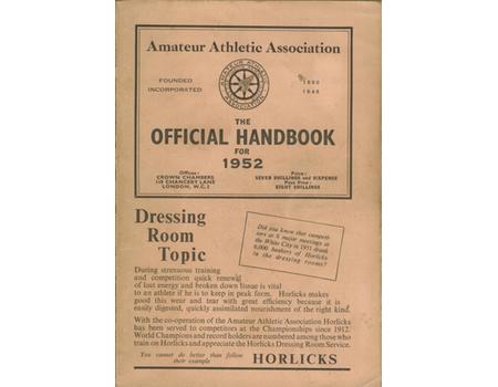 AMATEUR ATHLETIC ASSOCIATION HANDBOOK 1952